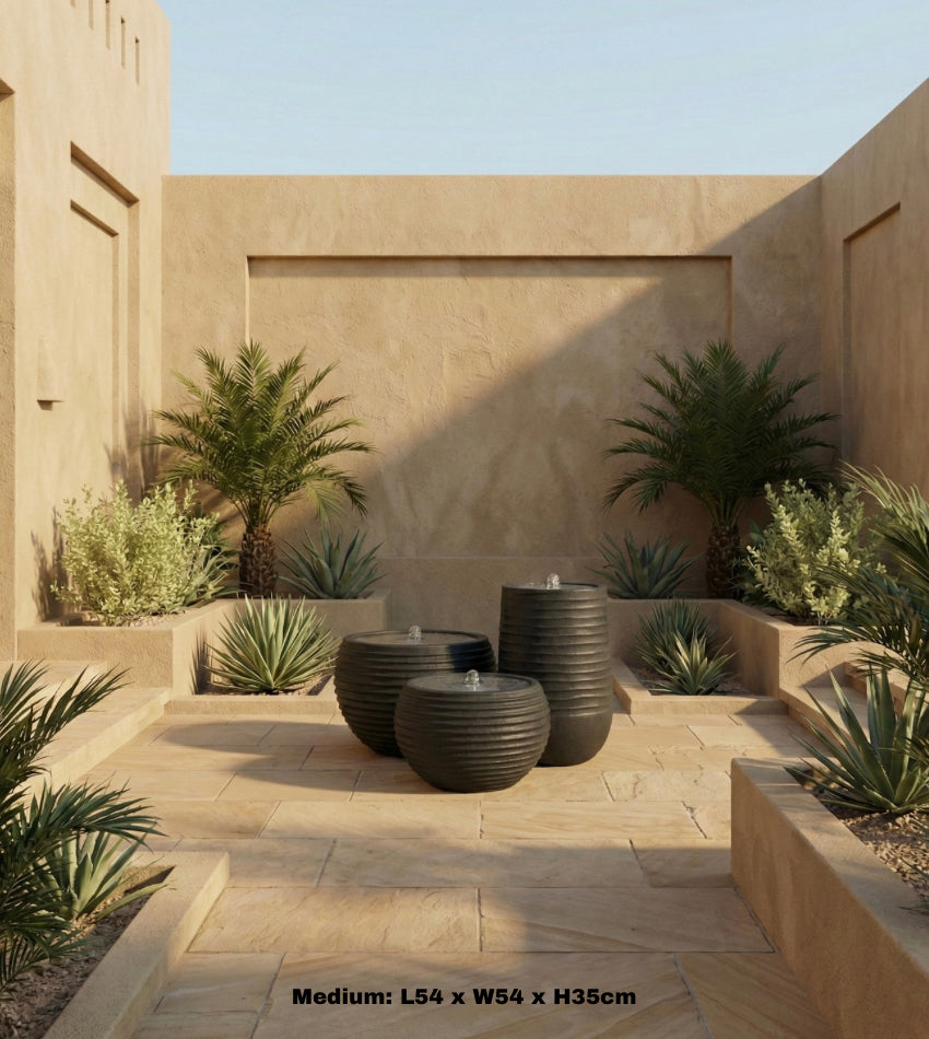 نافورة الحجر الرملي باللون الأسود