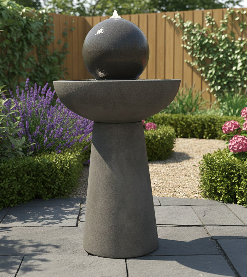 نافورة كروية رمادية