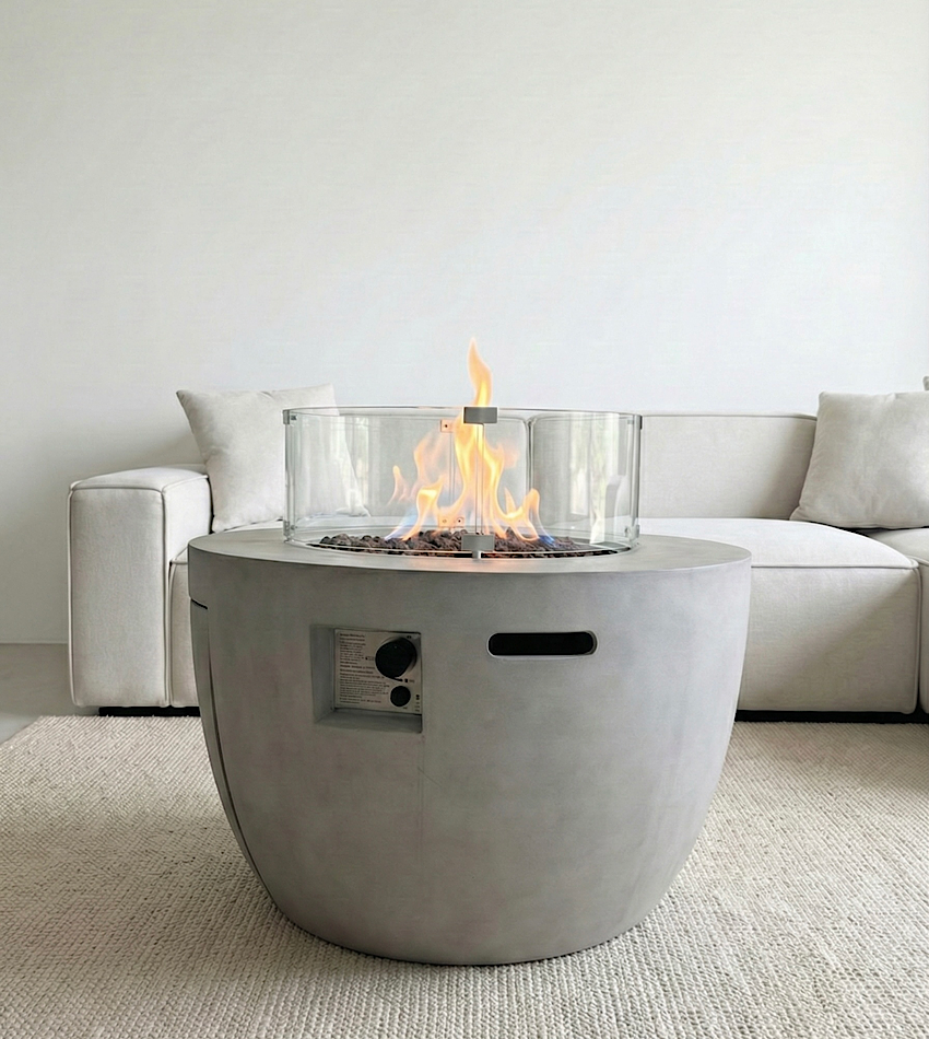 دفاية غاز نصف دائرية (حجم كبير) لون رمادي