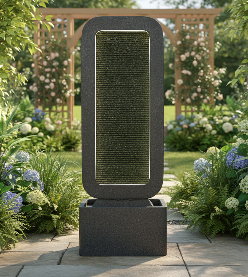 نافورة شلال عمودية باللون الرمادي الداكن