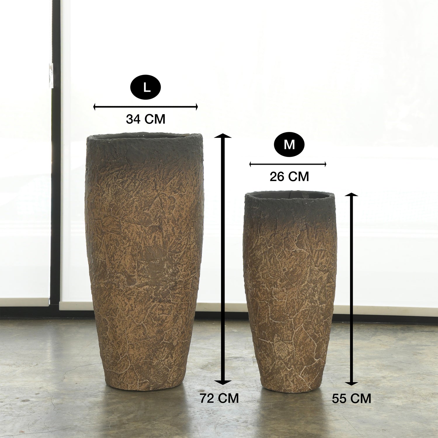 Tall Cylinder Fiberglass Pot