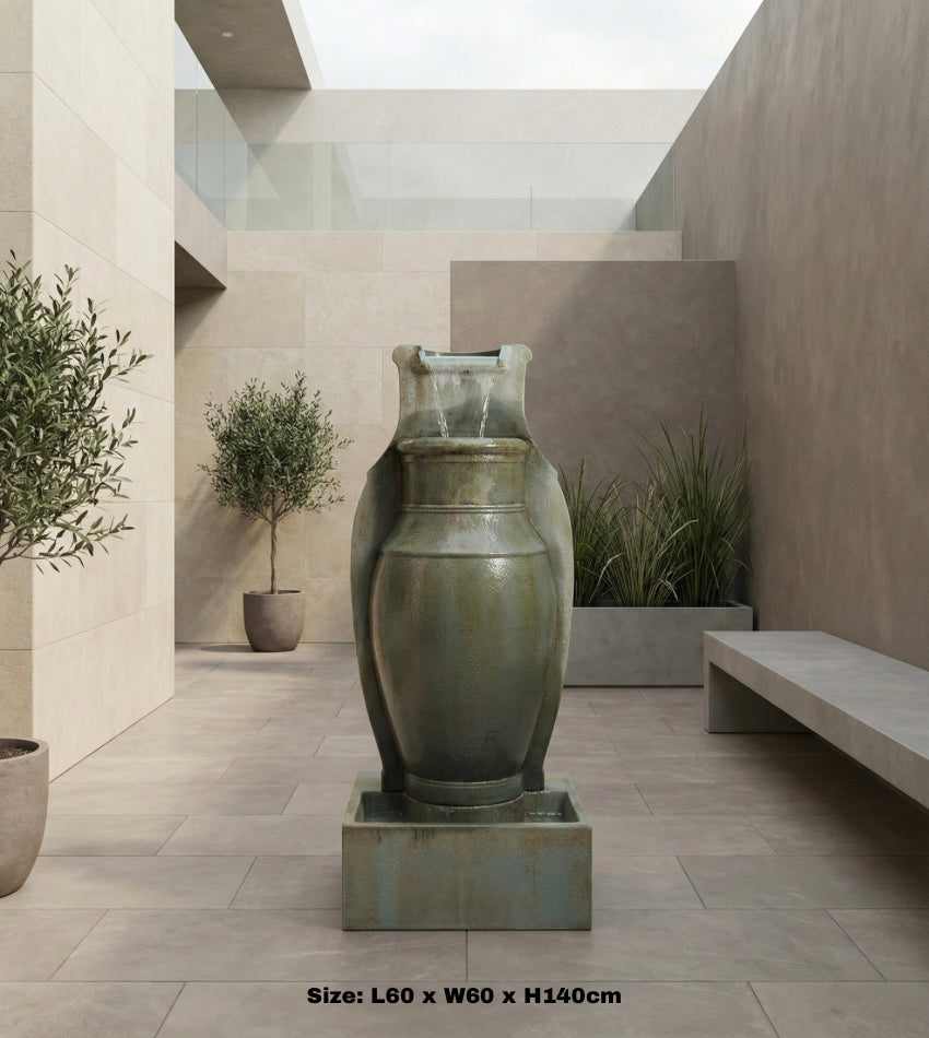 نافورة شلال مستقيم إسمنتية