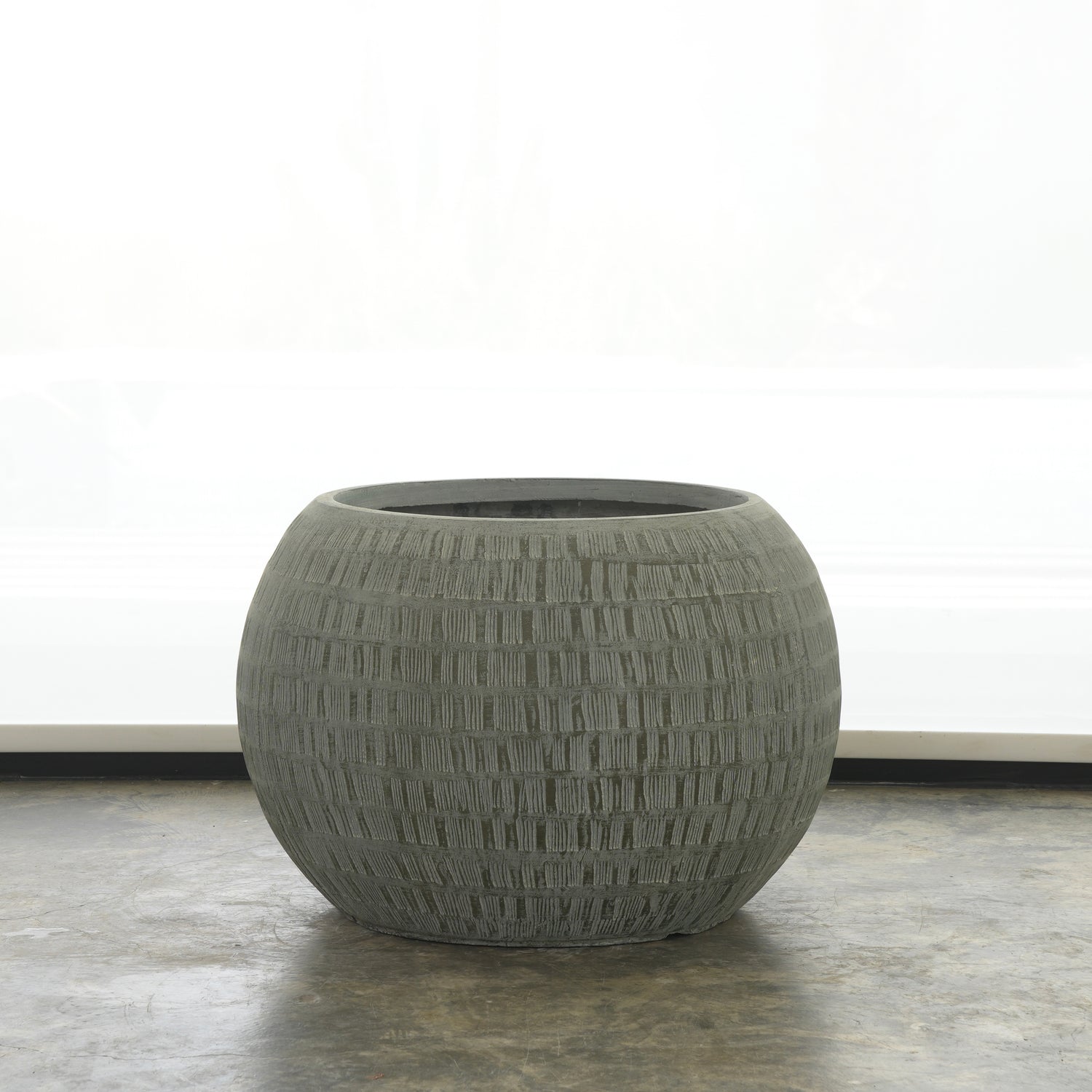 Textured Round Cement Pot