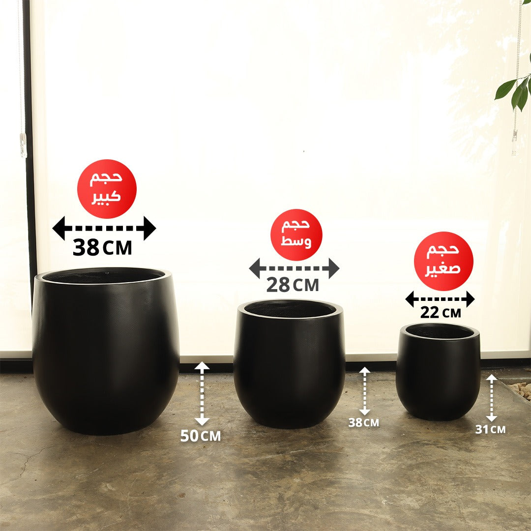 حوض فايبر جلاس (أسود براق)