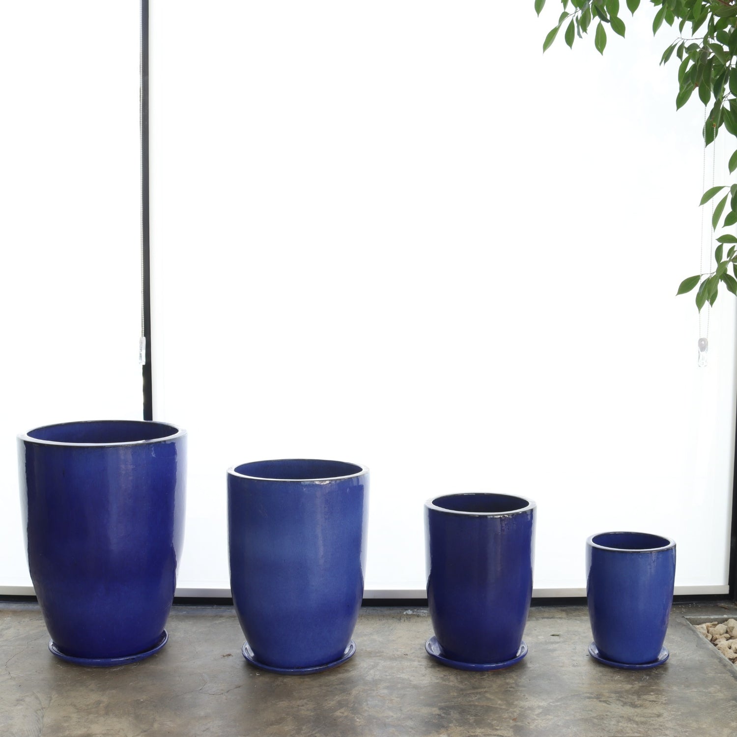 حوض سيراميك مع صحن تصريف المياه (أزرق)