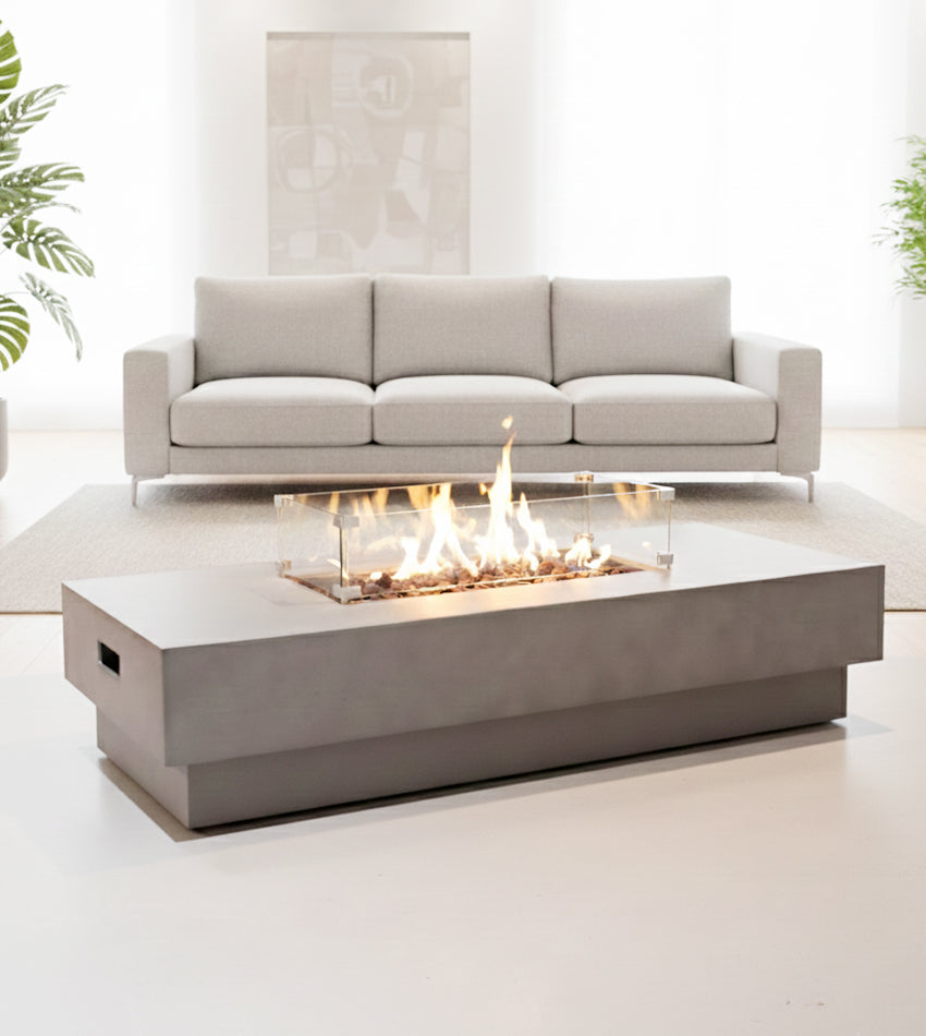 دفاية غاز مستطيلة لون رمادي