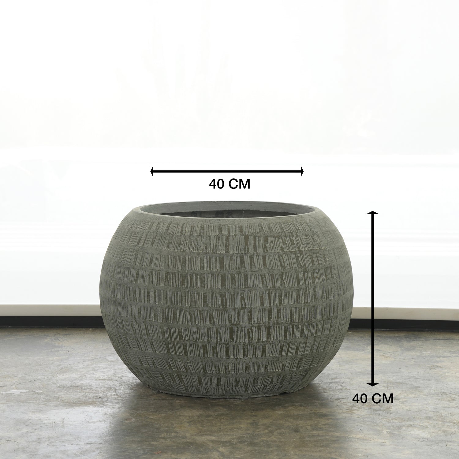 Textured Round Cement Pot