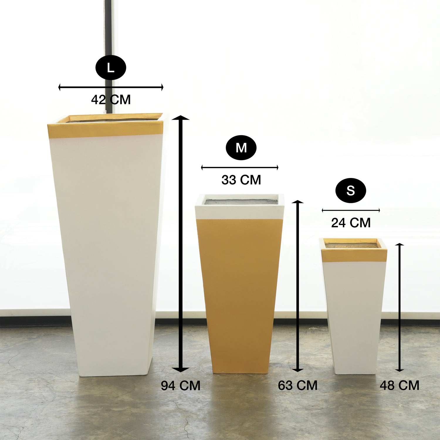 Square Fiberglass Pot
